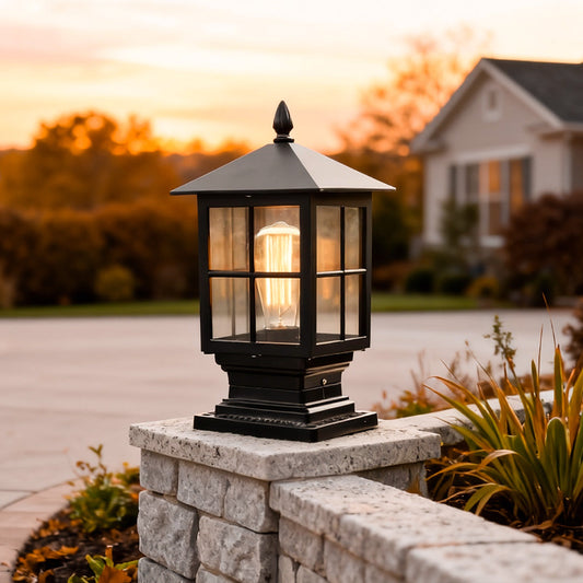 Elegant Stone Light Pillar | Outdoor Lighting with Dual Power Modes | Waterproof Solar Garden Light for Versatile Illumination 1