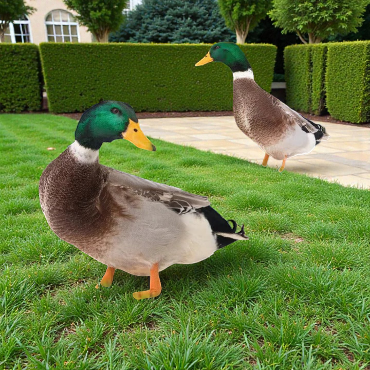 Lifelike Duck Garden Sculpture | Weather-Resistant Outdoor Accent for Charming Decor 3