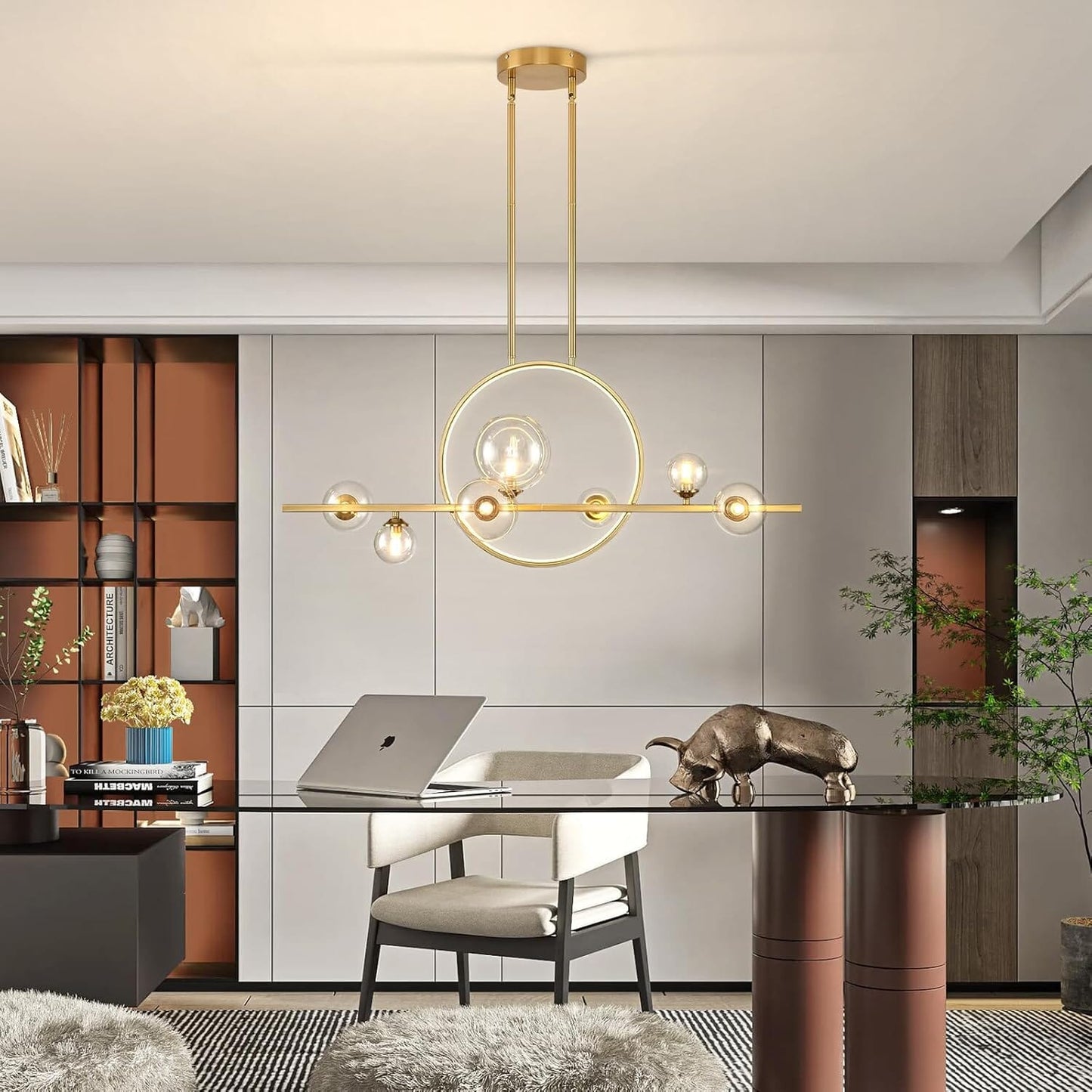 Archipelago Collection | Modern Chandelier Light with Adjustable Glass Globes | Scandinavian Design for Elegant Dining Ambiance 11