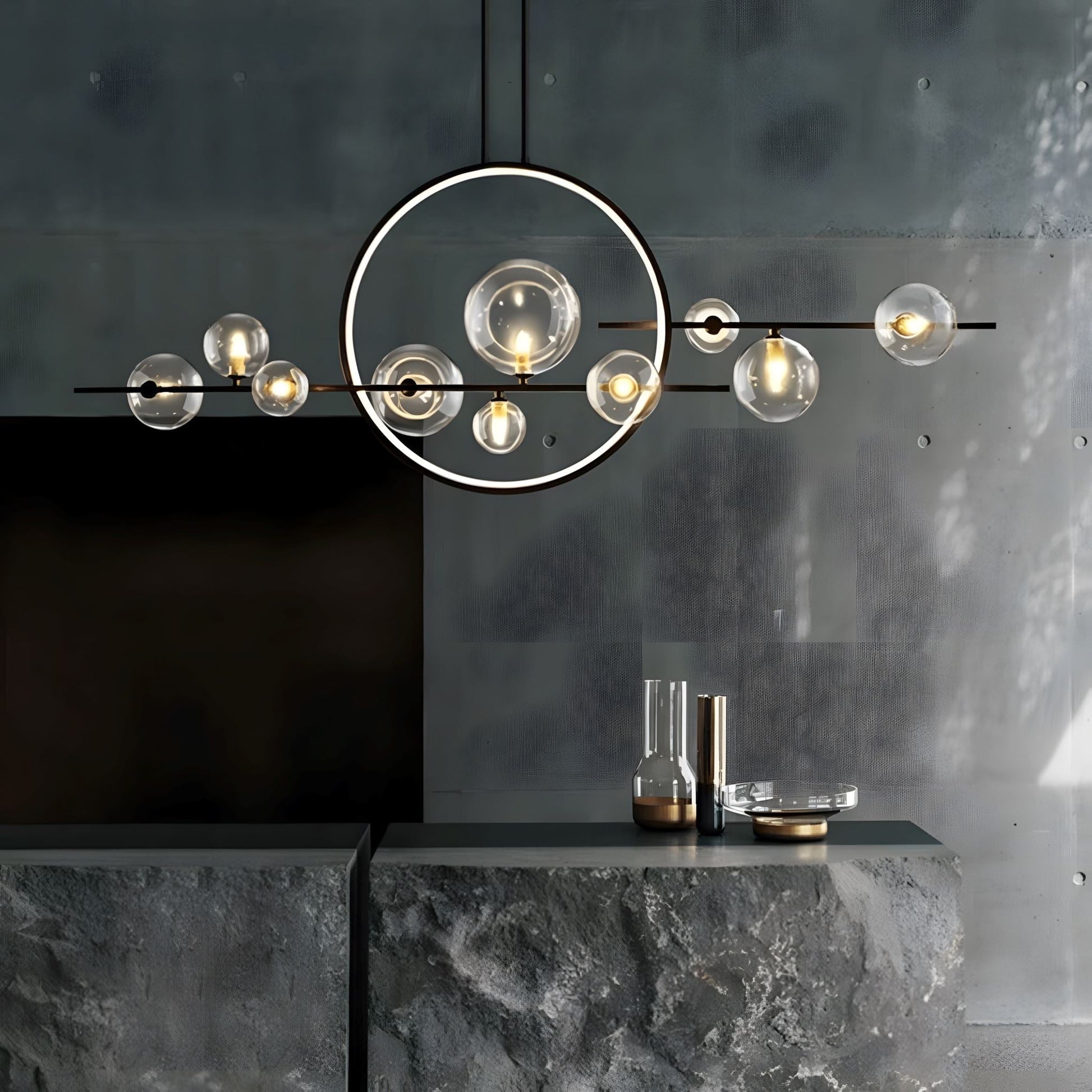 Archipelago Collection | Modern Chandelier Light with Adjustable Glass Globes | Scandinavian Design for Elegant Dining Ambiance 7