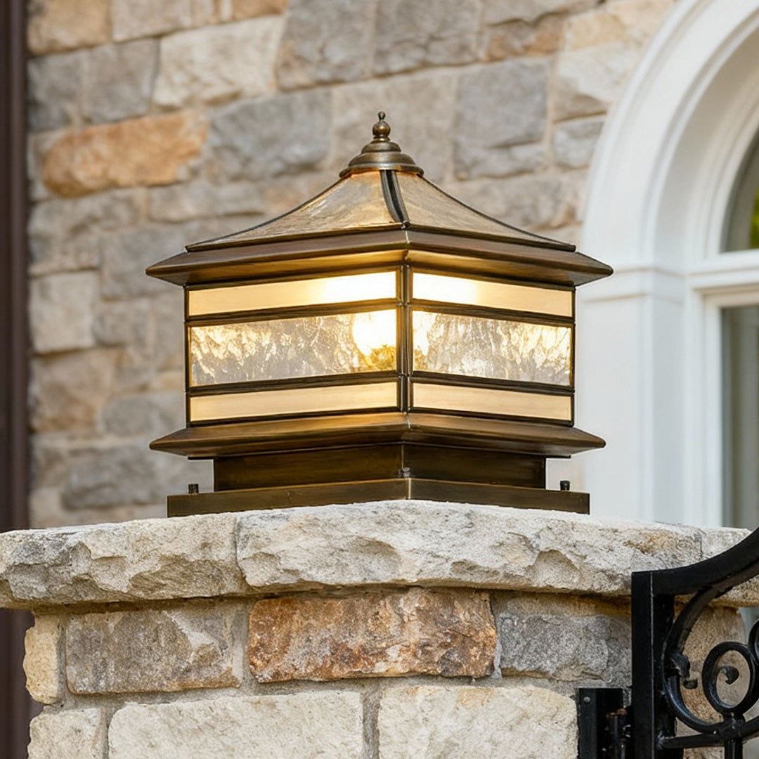 Classic Copper | Solar Pillar Light with Dual Power Options | Elegant Outdoor Lighting for Gardens and Pathways 2