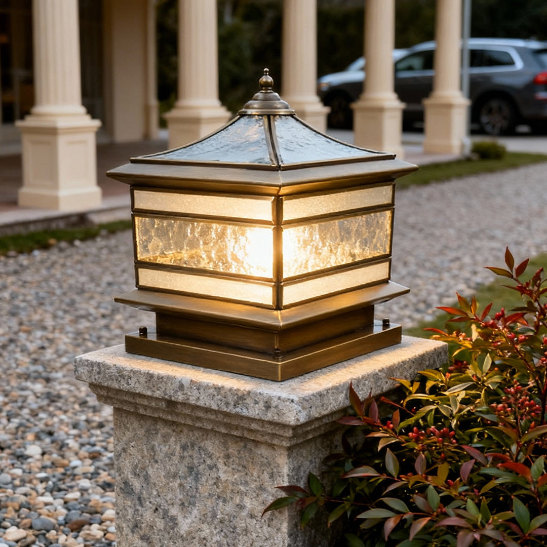 Classic Copper | Solar Pillar Light with Dual Power Options | Elegant Outdoor Lighting for Gardens and Pathways 4