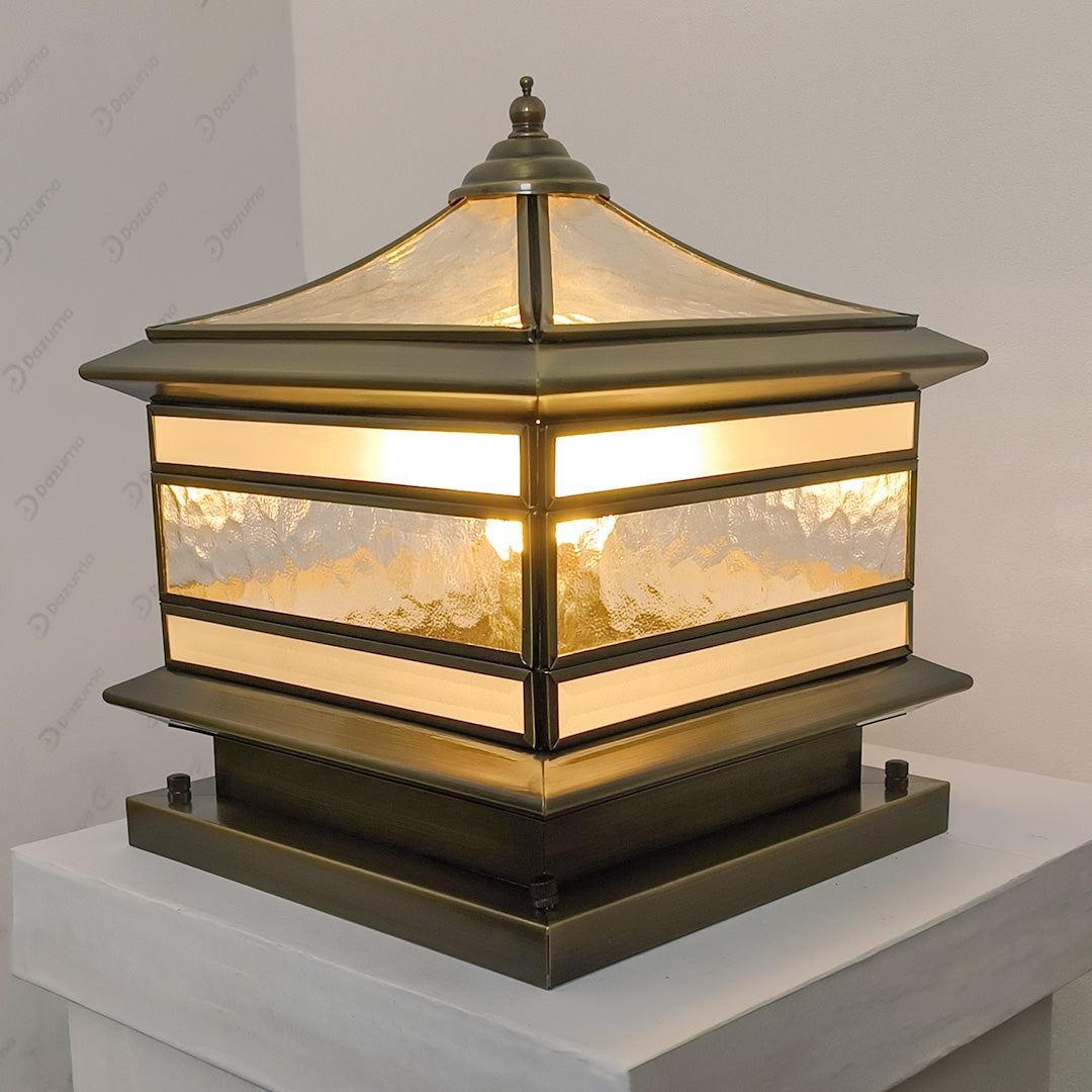 Classic Copper | Solar Pillar Light with Dual Power Options | Elegant Outdoor Lighting for Gardens and Pathways 6