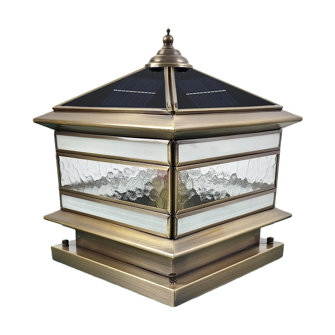 Classic Copper | Solar Pillar Light with Dual Power Options | Elegant Outdoor Lighting for Gardens and Pathways 9