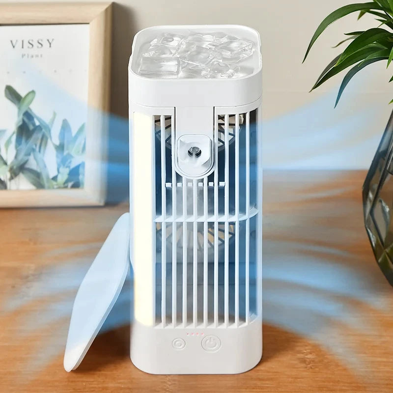 Compact Portable Air Conditioner Fan with Spray Cooling & Night Light | Versatile Cooling Solution for Home, Office, and Travel 0