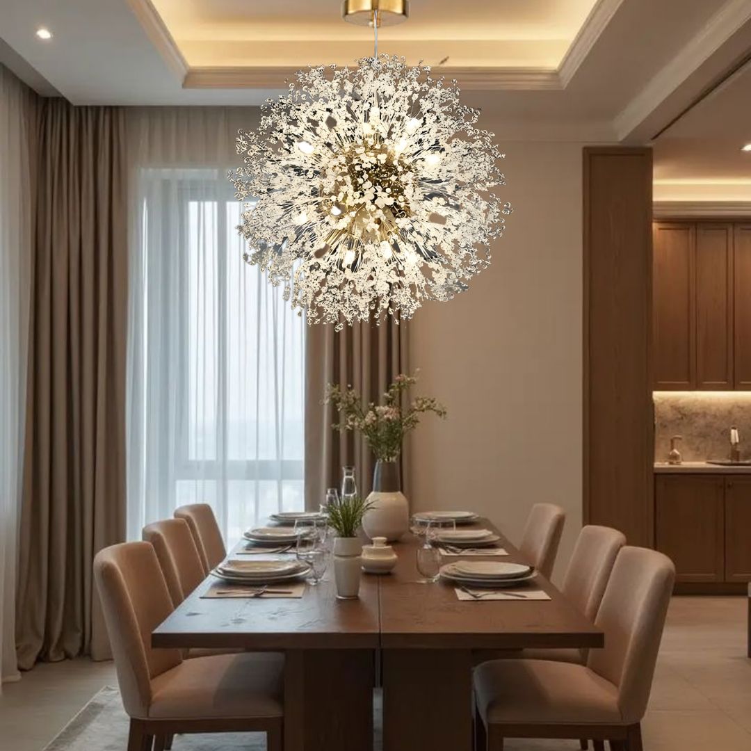 Dandelion Collection | Crystal Chandelier Light with Elegant Design | Modern Illumination for Dining Room 2