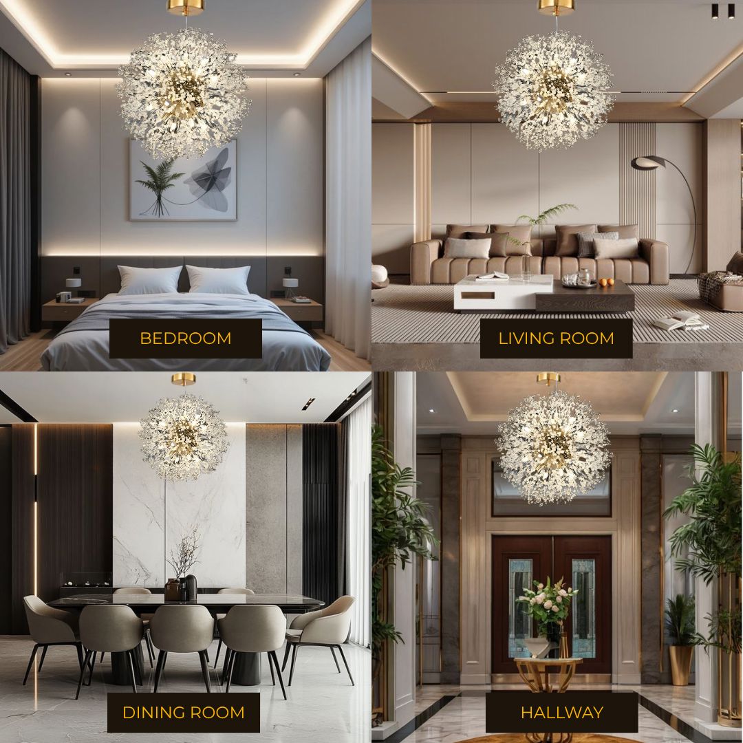 Dandelion Collection | Crystal Chandelier Light with Elegant Design | Modern Illumination for Dining Room 3