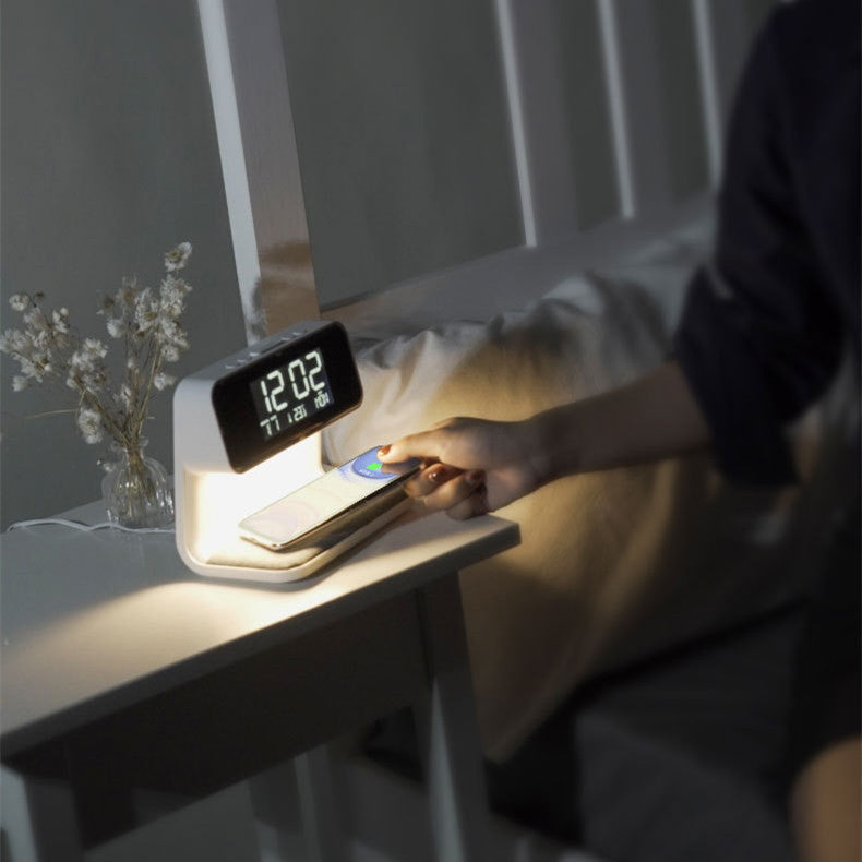 Elegant 3-in-1 Bedside Lamp with Wireless Charging & Dimmable Light | Modern Nightstand Lamp for Clutter-Free Bedrooms 2