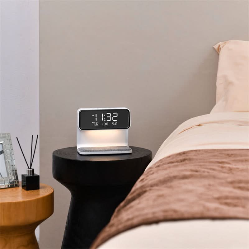 Elegant 3-in-1 Bedside Lamp with Wireless Charging & Dimmable Light | Modern Nightstand Lamp for Clutter-Free Bedrooms 4