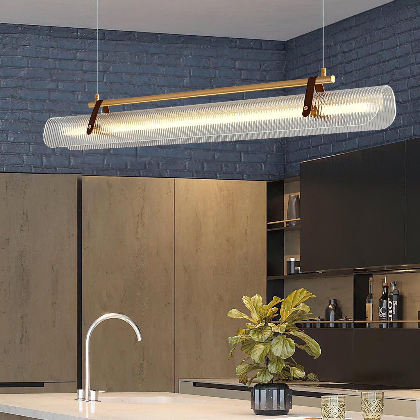 Elegant Acrylic Chandelier Light with Frosted Panels | Modern Design for Dining Room Ambiance 6