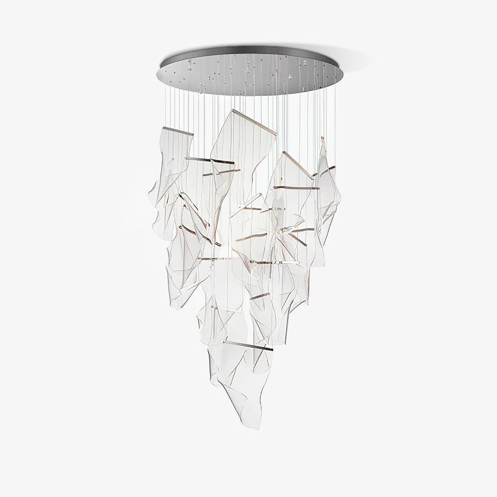 Elegant Acrylic Chandelier Light with LED & Adjustable Height | Modern Gold Design for Dining Room Illumination 1
