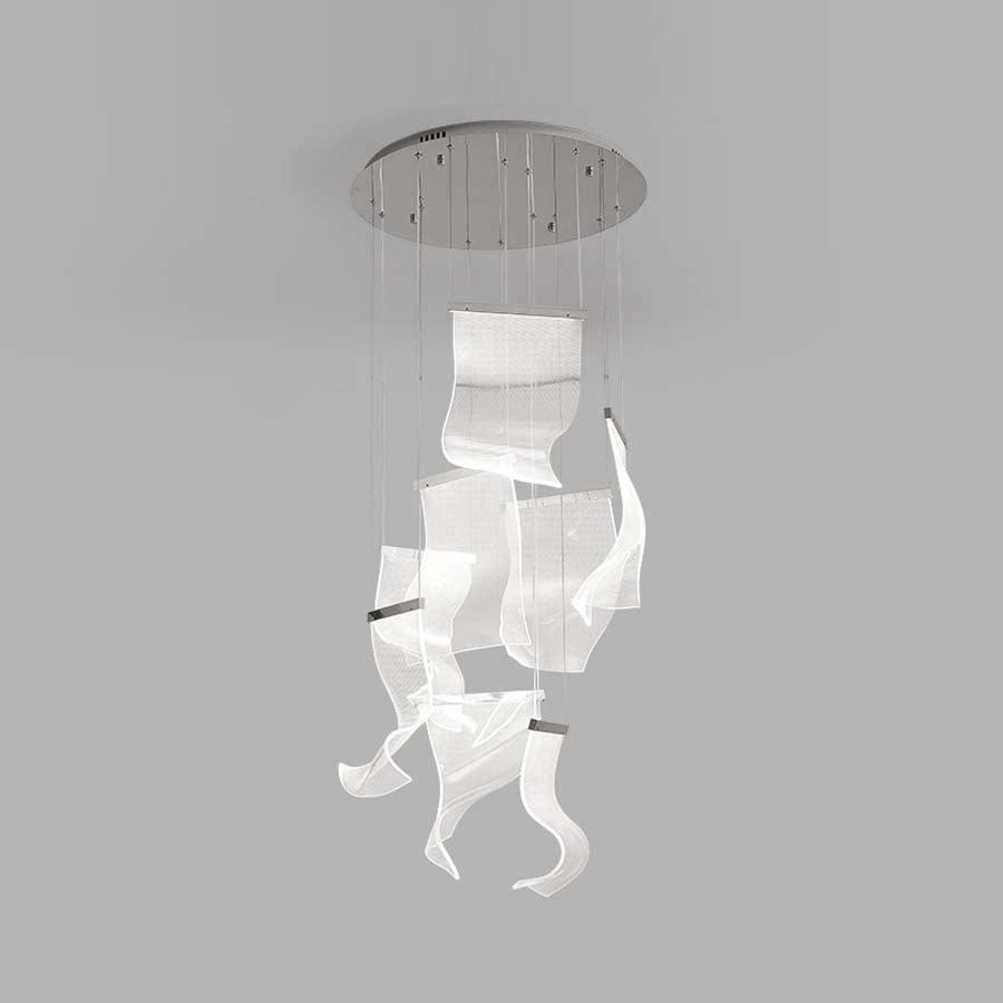 Elegant Acrylic Chandelier Light with LED & Adjustable Height | Modern Gold Design for Dining Room Illumination 10