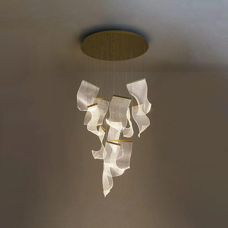 Elegant Acrylic Chandelier Light with LED & Adjustable Height | Modern Gold Design for Dining Room Illumination 12