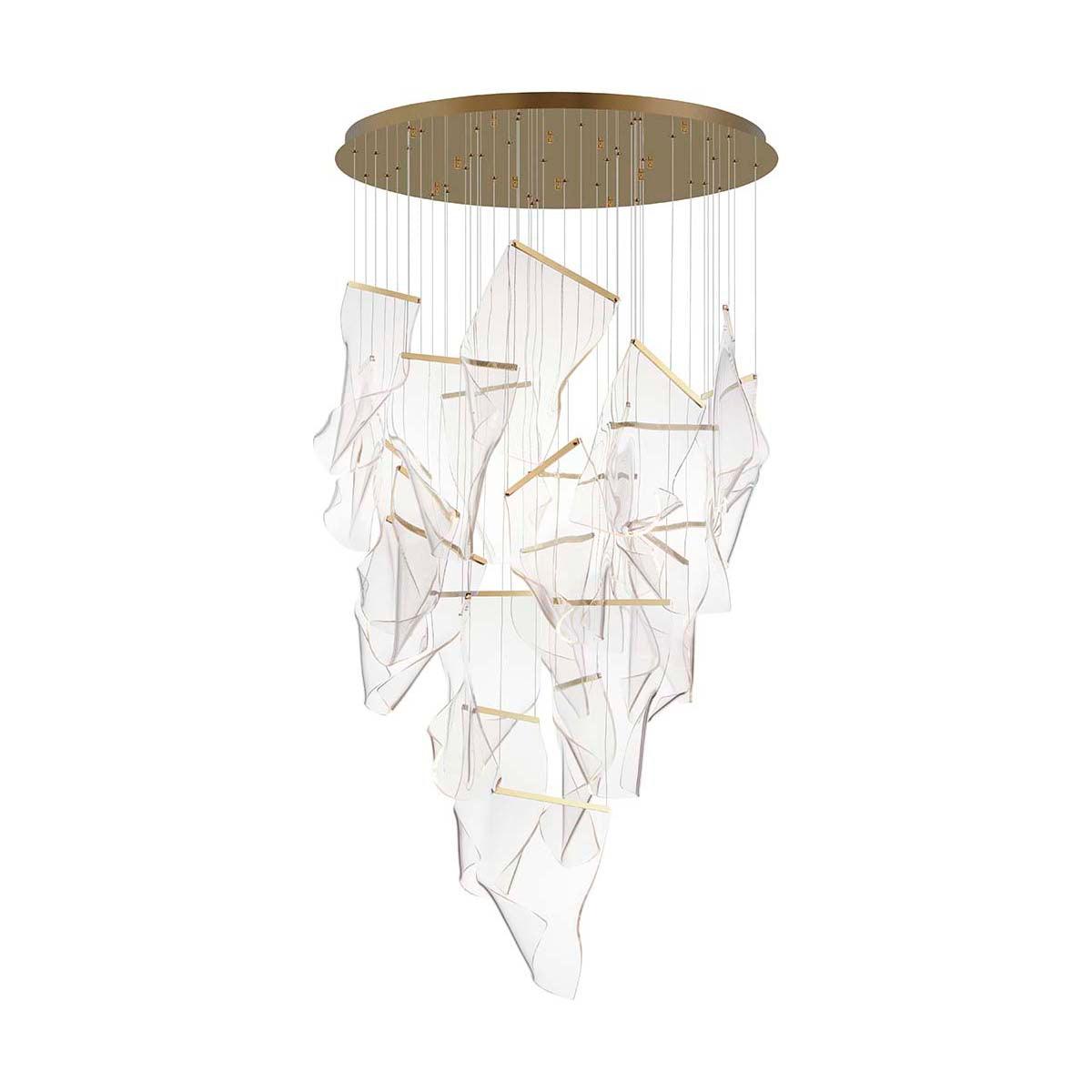 Elegant Acrylic Chandelier Light with LED & Adjustable Height | Modern Gold Design for Dining Room Illumination 15
