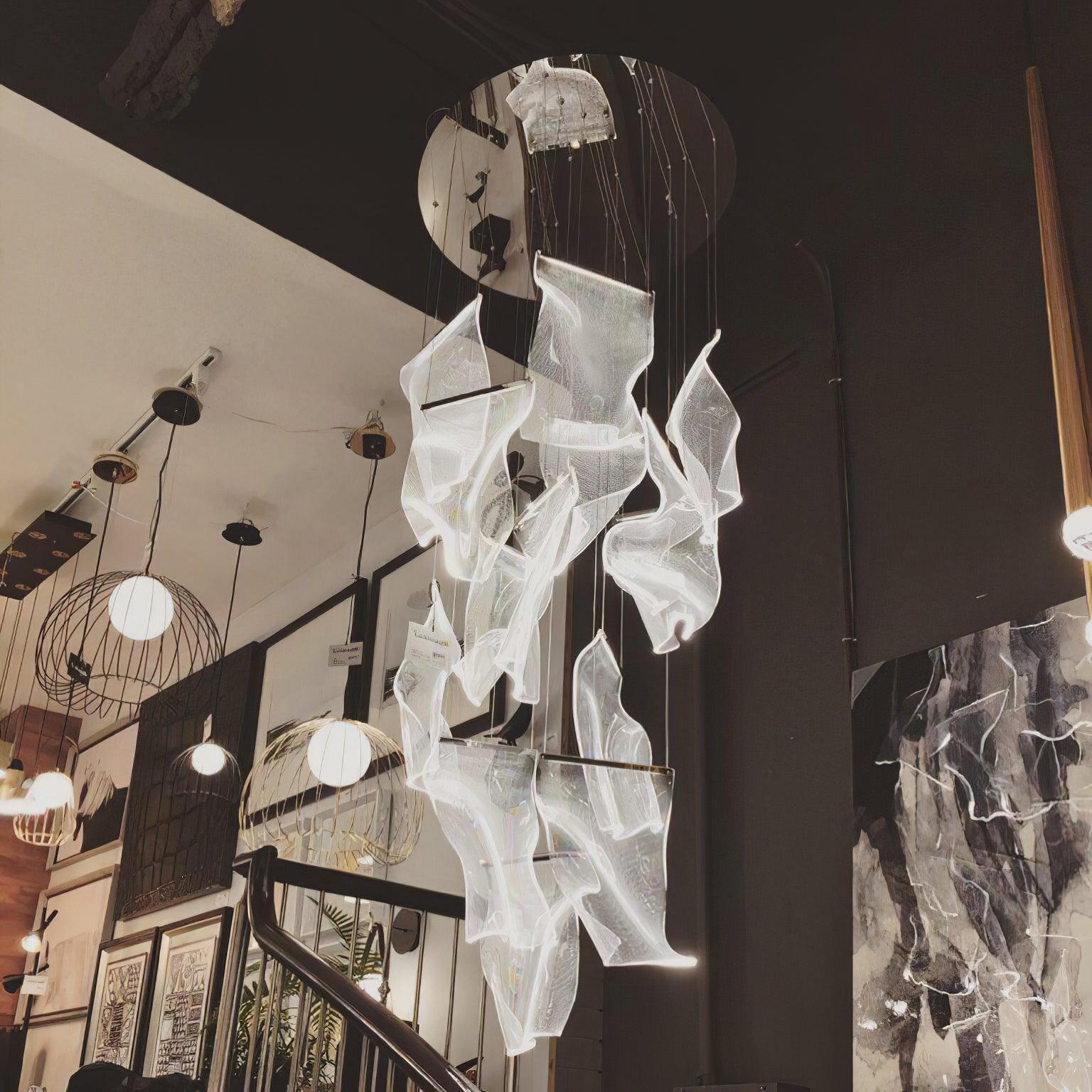 Elegant Acrylic Chandelier Light with LED & Adjustable Height | Modern Gold Design for Dining Room Illumination 8