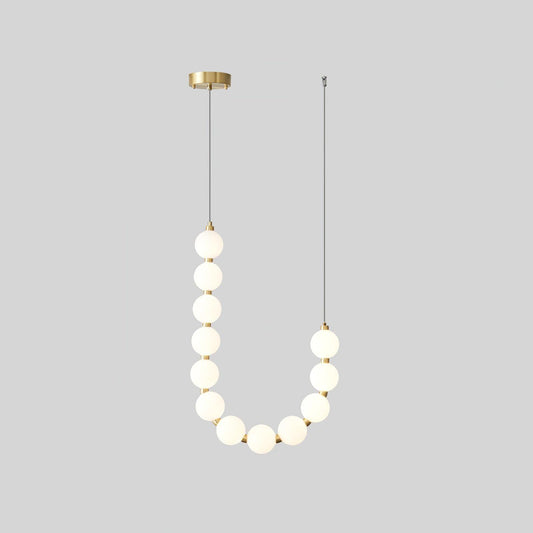 Elegant Acrylic Pearl Chandelier Light with Integrated LED & Dimmable Function for Stunning Illumination 0