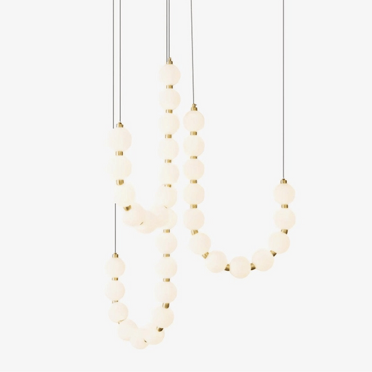 Elegant Acrylic Pearl Chandelier Light with Integrated LED & Dimmable Function for Stunning Illumination 1