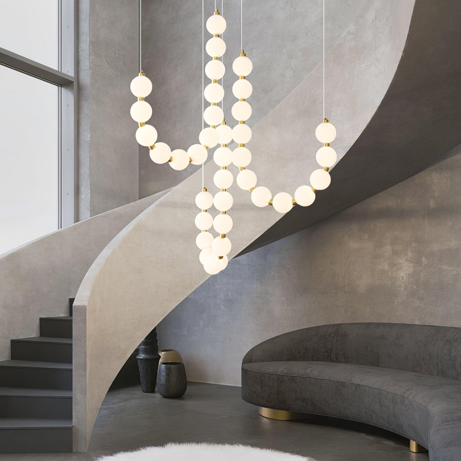 Elegant Acrylic Pearl Chandelier Light with Integrated LED & Dimmable Function for Stunning Illumination 2