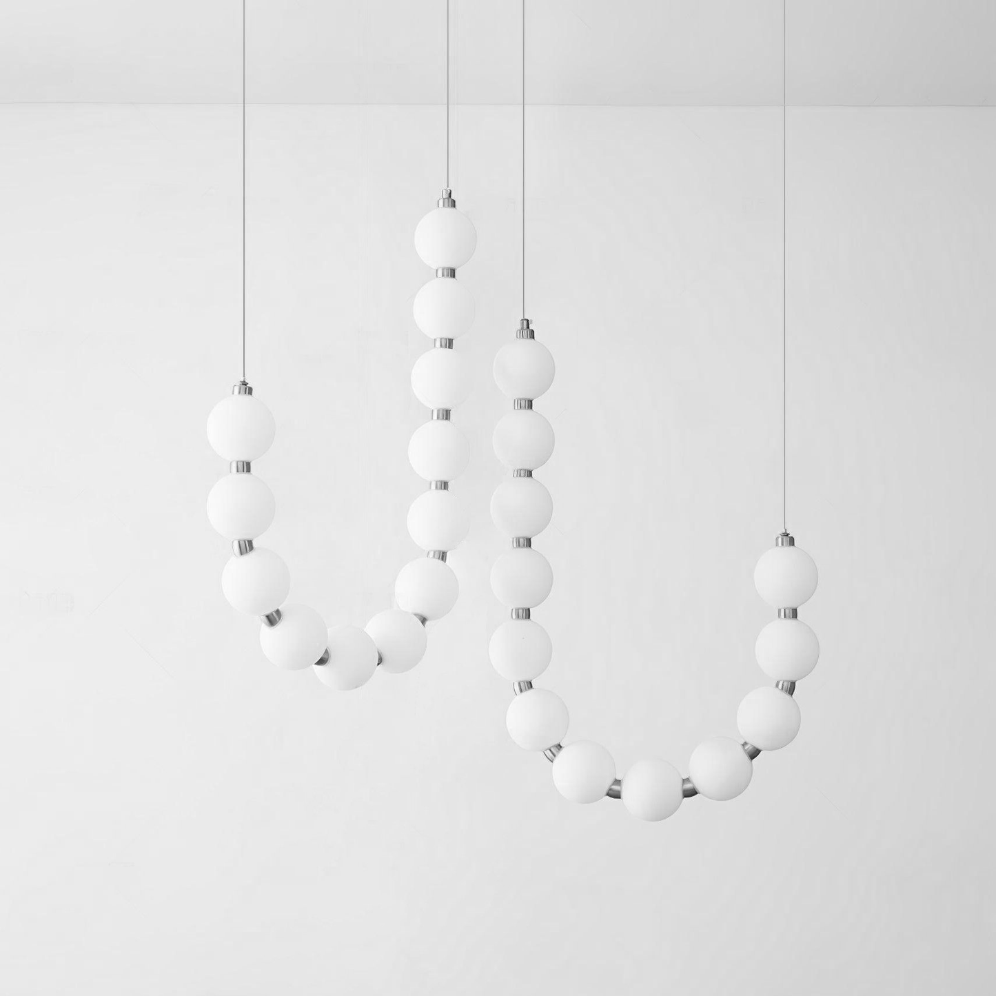 Elegant Acrylic Pearl Chandelier Light with Integrated LED & Dimmable Function for Stunning Illumination 24