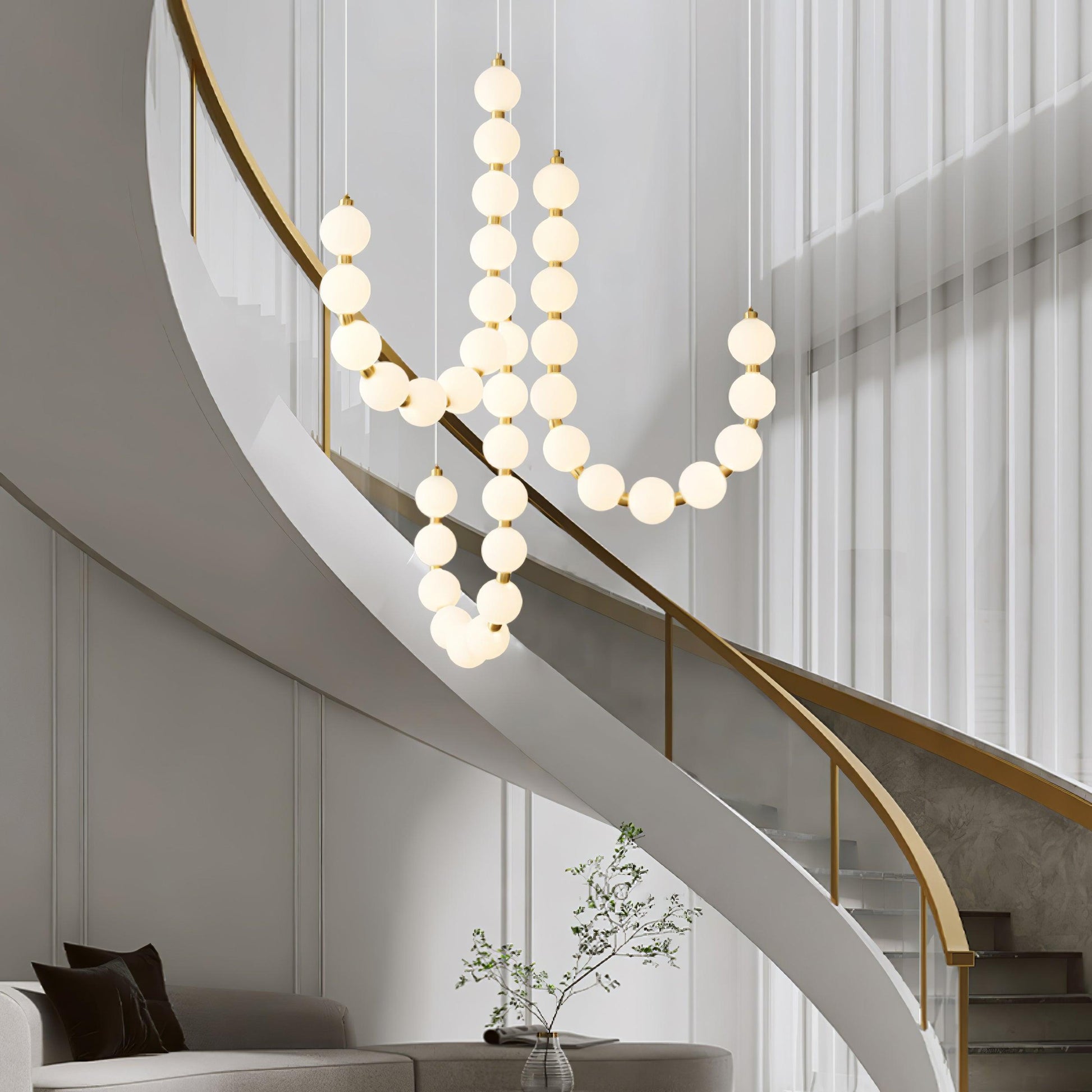 Elegant Acrylic Pearl Chandelier Light with Integrated LED & Dimmable Function for Stunning Illumination 3