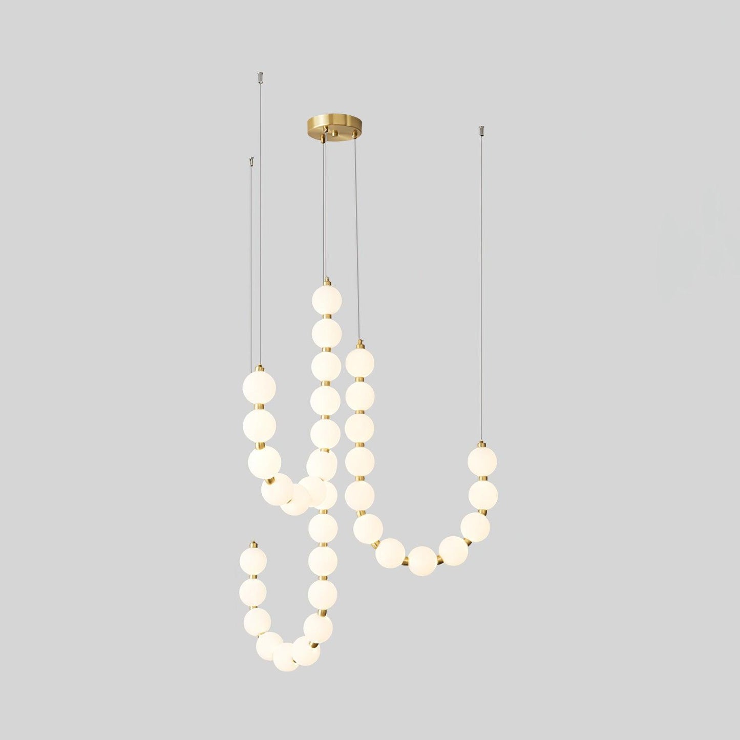 Elegant Acrylic Pearl Chandelier Light with Integrated LED & Dimmable Function for Stunning Illumination 33