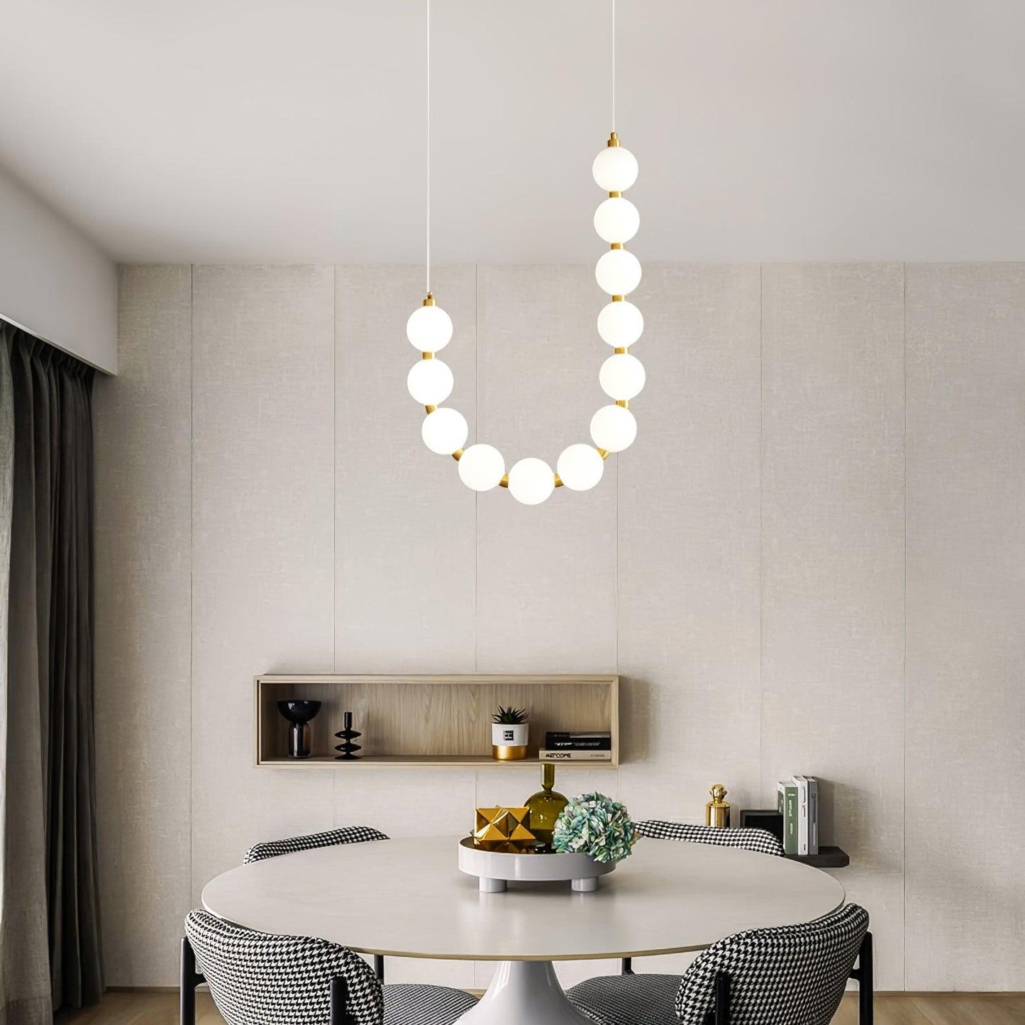 Elegant Acrylic Pearl Chandelier Light with Integrated LED & Dimmable Function for Stunning Illumination 4