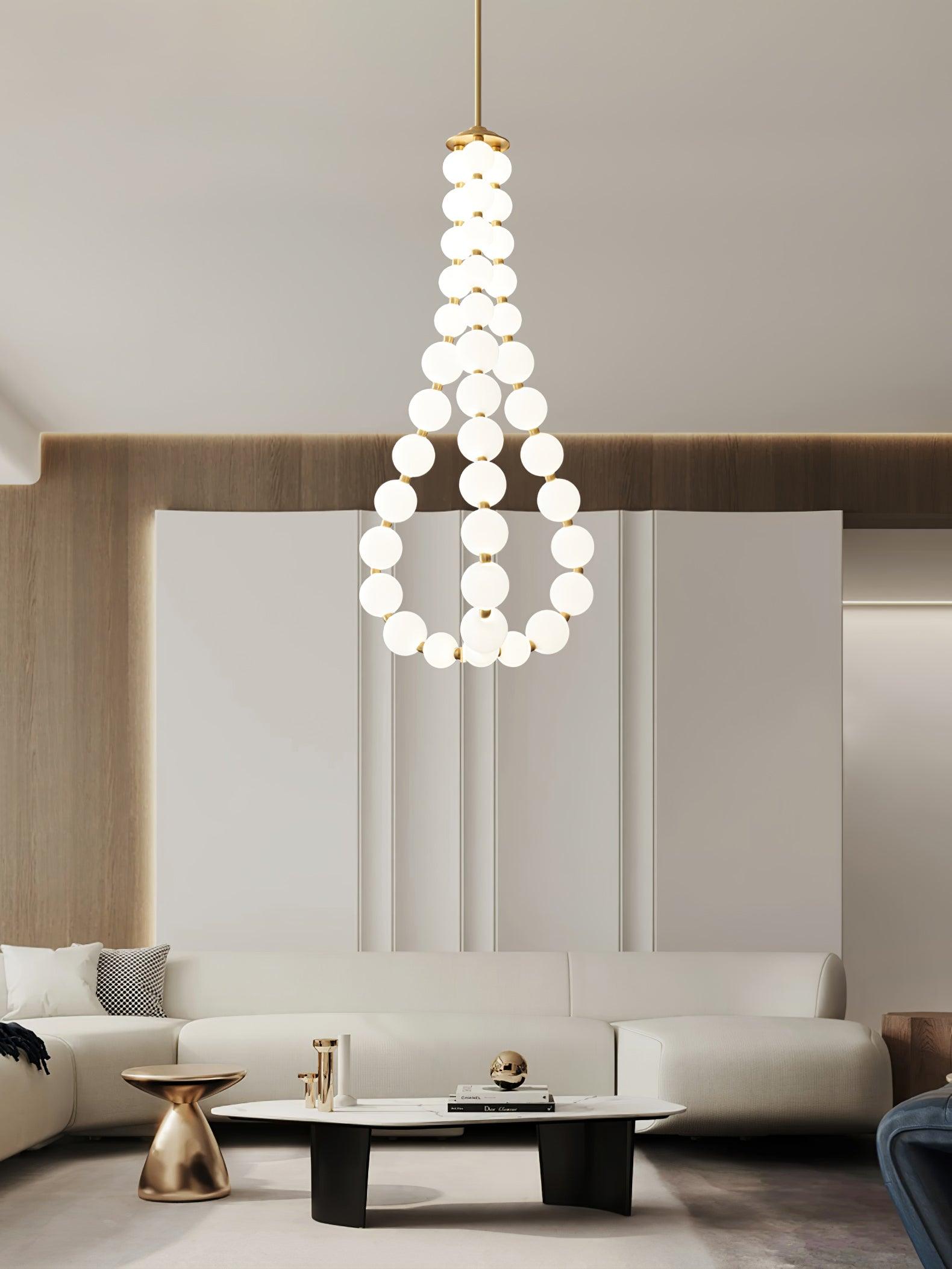 Elegant Acrylic Pearl Chandelier Light with Integrated LED & Dimmable Function for Stunning Illumination 8