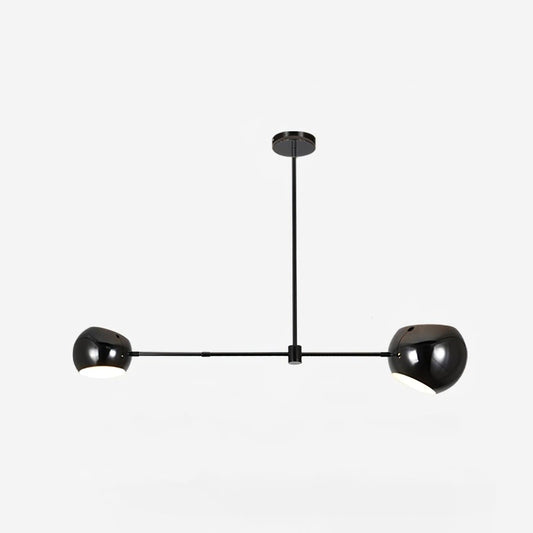 Elegant Black Chandelier Light with Adjustable Height | Modern Design for Stylish Dining Room Illumination 0