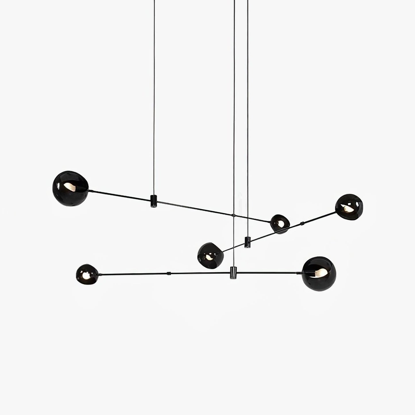 Elegant Black Chandelier Light with Adjustable Height | Modern Design for Stylish Dining Room Illumination 1