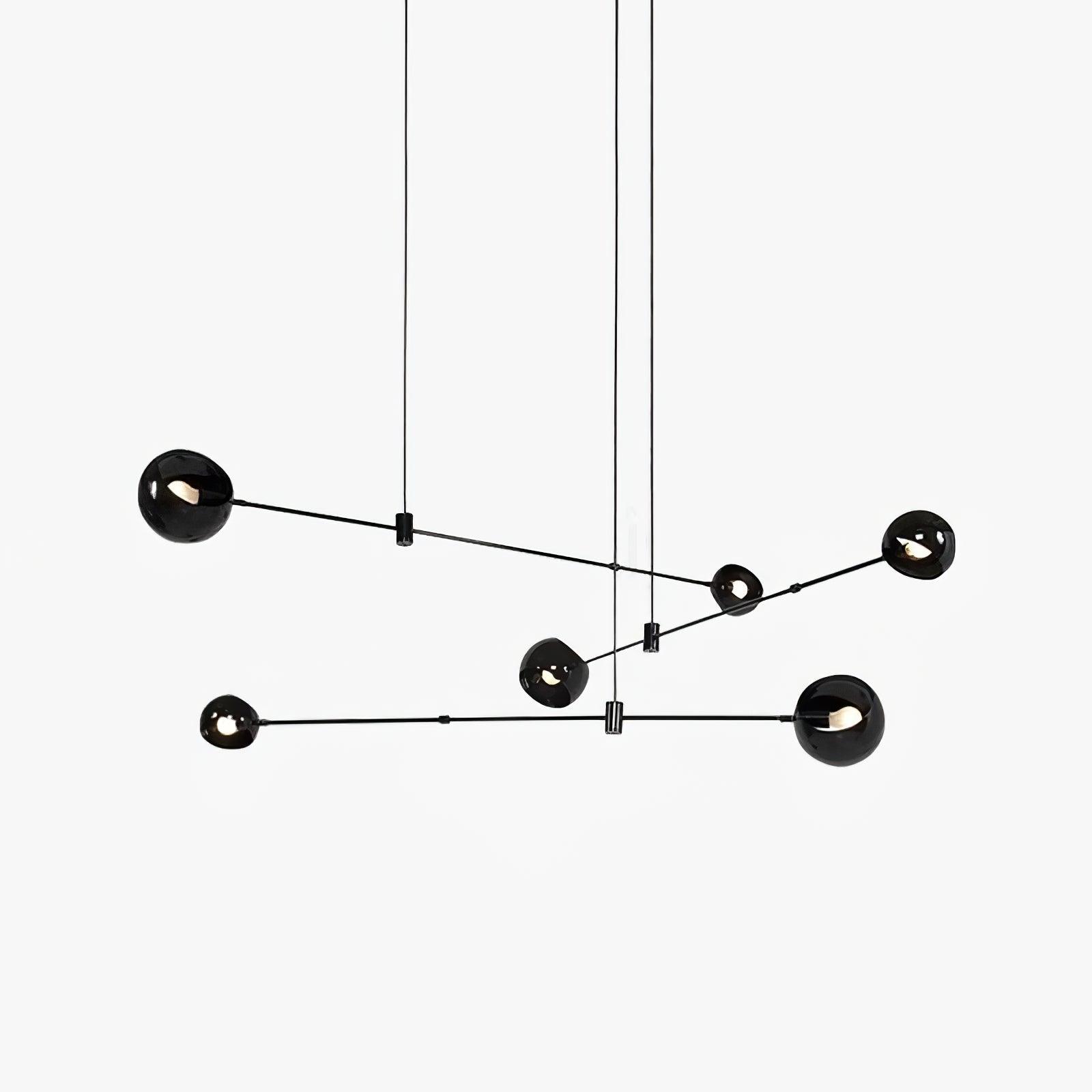 Elegant Black Chandelier Light with Adjustable Height | Modern Design for Stylish Dining Room Illumination 1