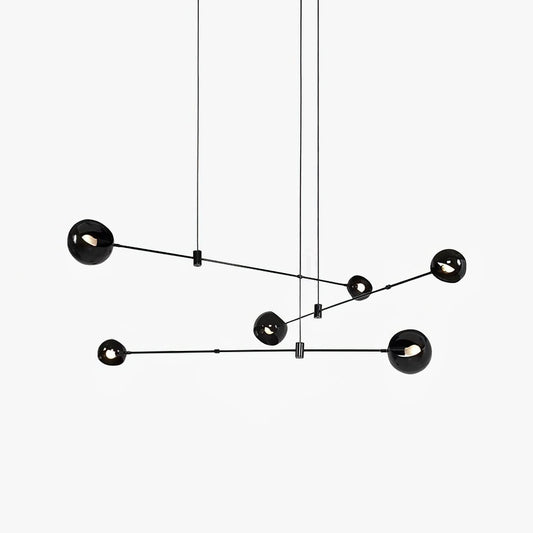 Elegant Black Chandelier Light with Adjustable Height | Modern Design for Stylish Dining Room Illumination 1