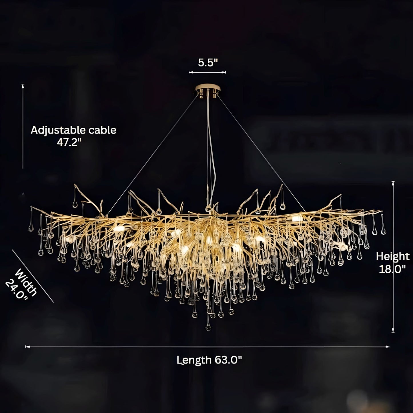 Elegant Crystal Chandelier | Modern Design with K9 Crystals | Luxurious Illumination for Dining Rooms and Grand Spaces 10