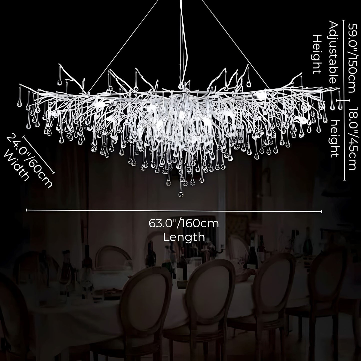 Elegant Crystal Chandelier | Modern Design with K9 Crystals | Luxurious Illumination for Dining Rooms and Grand Spaces 13