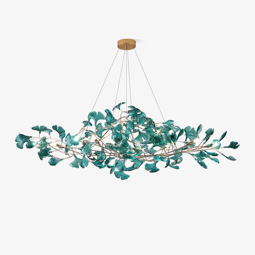 Elegant Ginkgo Leaf Chandelier | Modern Gold Lighting Fixture with Adjustable Branches for Stunning Dining Room Decor 1