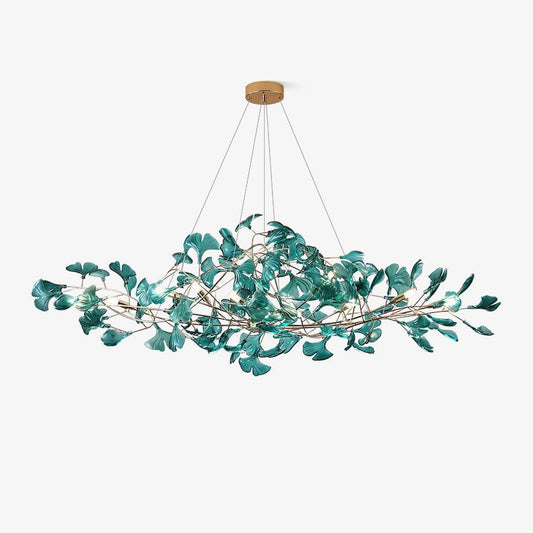 Elegant Ginkgo Leaf Chandelier | Modern Gold Lighting Fixture with Adjustable Branches for Stunning Dining Room Decor 1