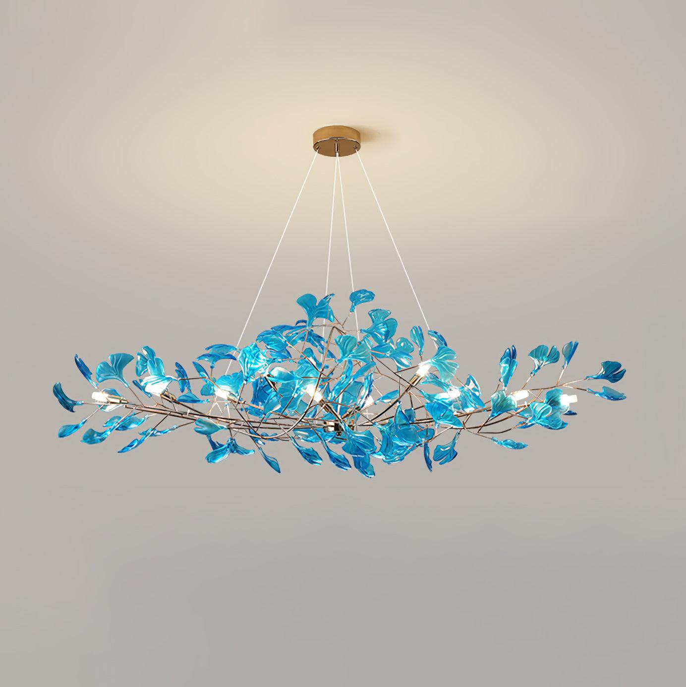 Elegant Ginkgo Leaf Chandelier | Modern Gold Lighting Fixture with Adjustable Branches for Stunning Dining Room Decor 12