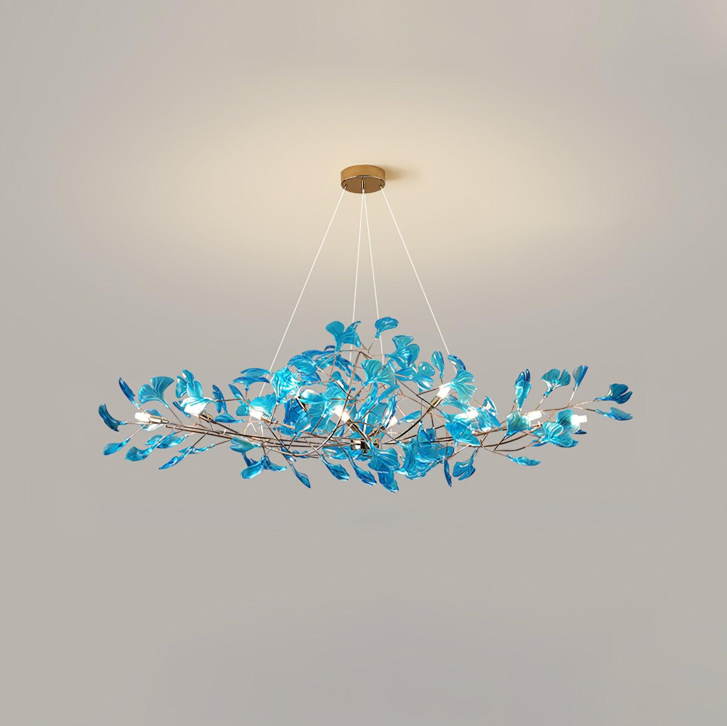 Elegant Ginkgo Leaf Chandelier | Modern Gold Lighting Fixture with Adjustable Branches for Stunning Dining Room Decor 14