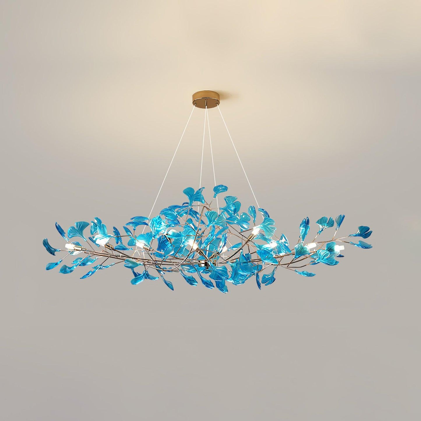 Elegant Ginkgo Leaf Chandelier | Modern Gold Lighting Fixture with Adjustable Branches for Stunning Dining Room Decor 15