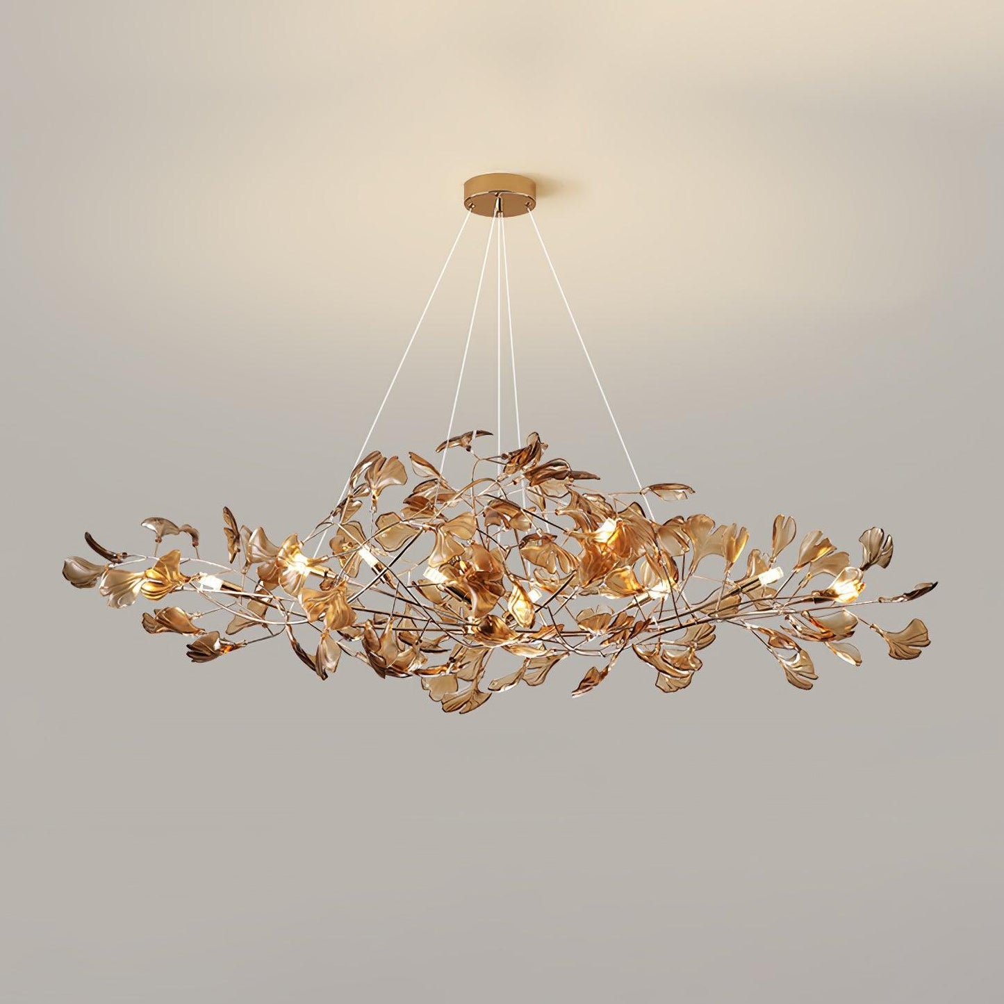 Elegant Ginkgo Leaf Chandelier | Modern Gold Lighting Fixture with Adjustable Branches for Stunning Dining Room Decor 16