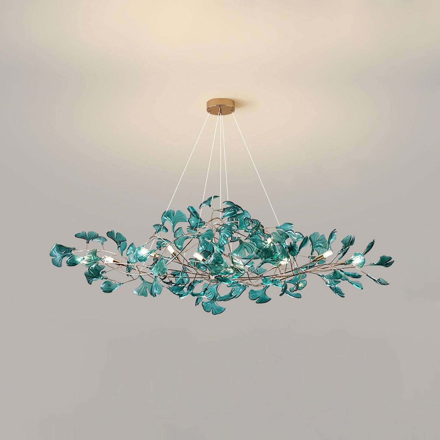 Elegant Ginkgo Leaf Chandelier | Modern Gold Lighting Fixture with Adjustable Branches for Stunning Dining Room Decor 18