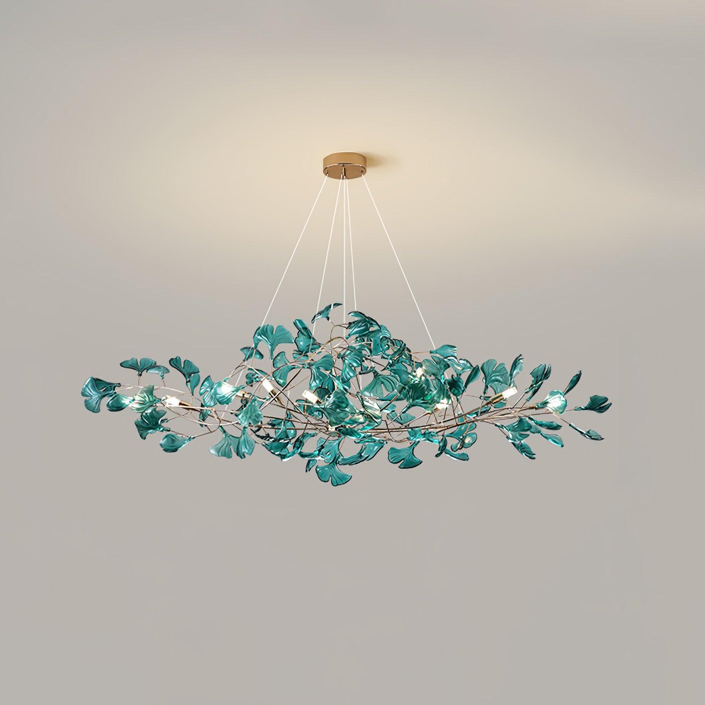 Elegant Ginkgo Leaf Chandelier | Modern Gold Lighting Fixture with Adjustable Branches for Stunning Dining Room Decor 19