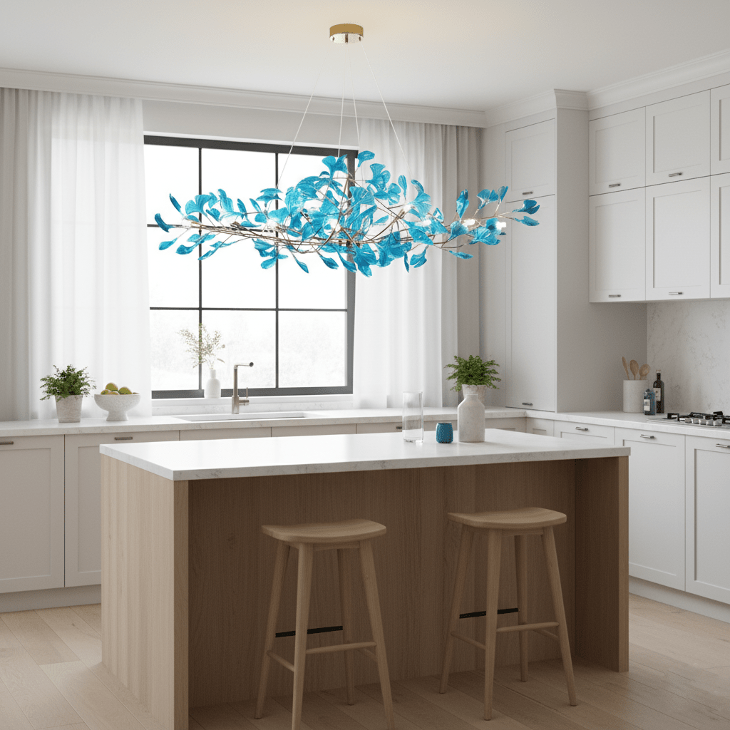 Elegant Ginkgo Leaf Chandelier | Modern Gold Lighting Fixture with Adjustable Branches for Stunning Dining Room Decor 4