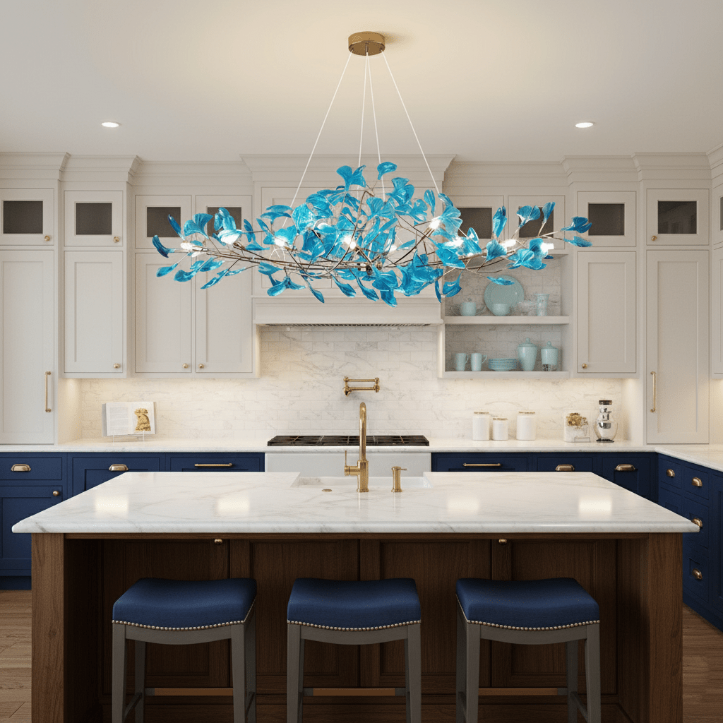 Elegant Ginkgo Leaf Chandelier | Modern Gold Lighting Fixture with Adjustable Branches for Stunning Dining Room Decor 6