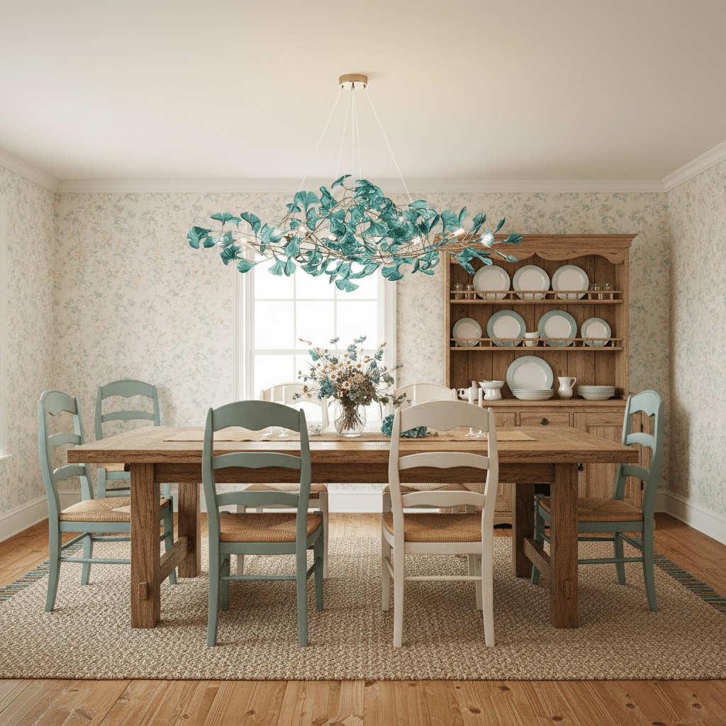 Elegant Ginkgo Leaf Chandelier | Modern Gold Lighting Fixture with Adjustable Branches for Stunning Dining Room Decor 8