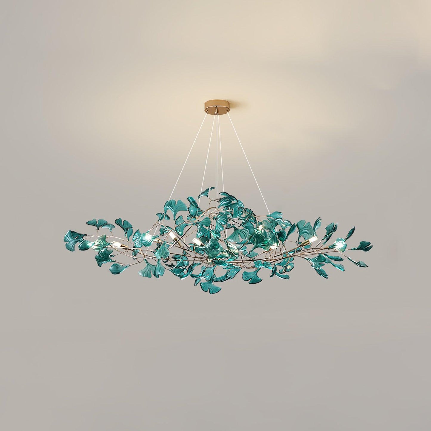Elegant Ginkgo Leaf Chandelier | Modern Gold Lighting Fixture with Adjustable Branches for Stunning Dining Room Decor 9
