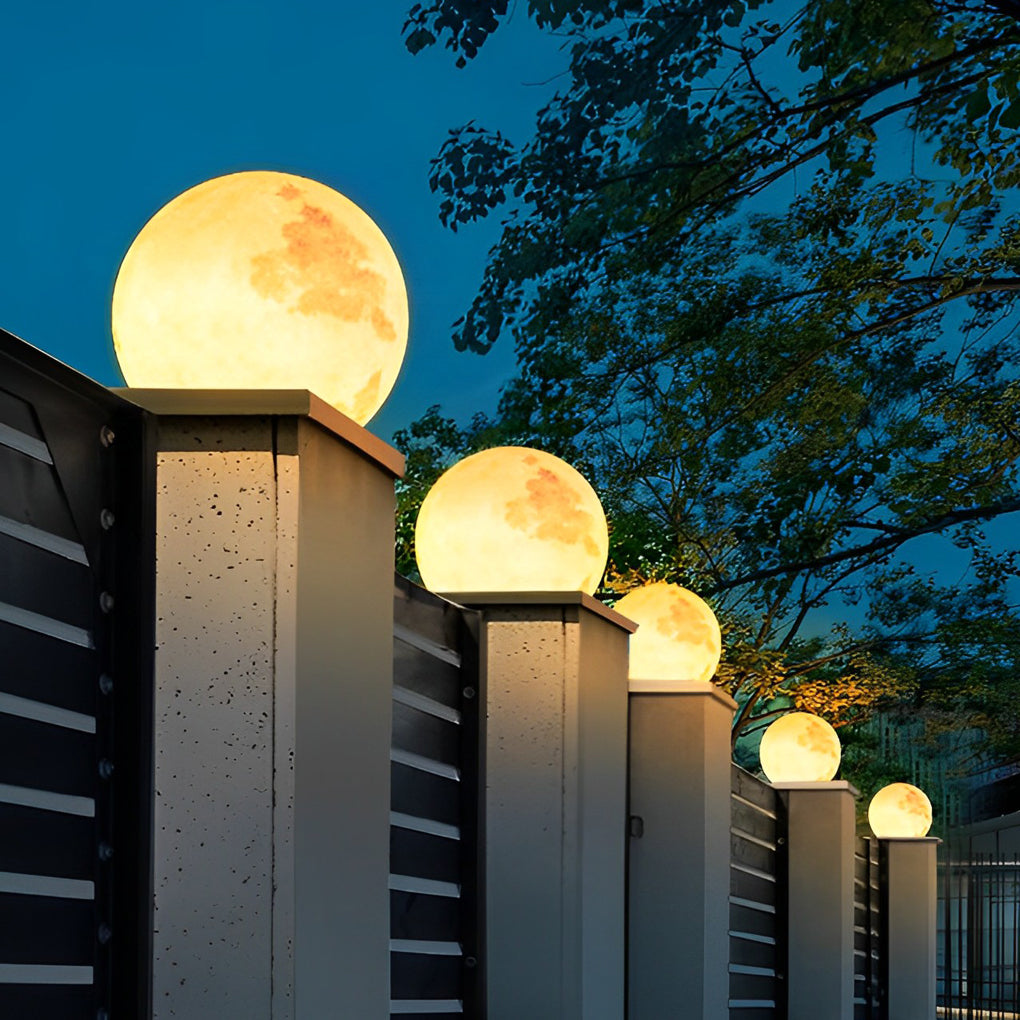 Elegant Moon-Shaped Solar Pillar Light with Dual Power Supply | Outdoor Lighting for Enchanting Ambiance 10