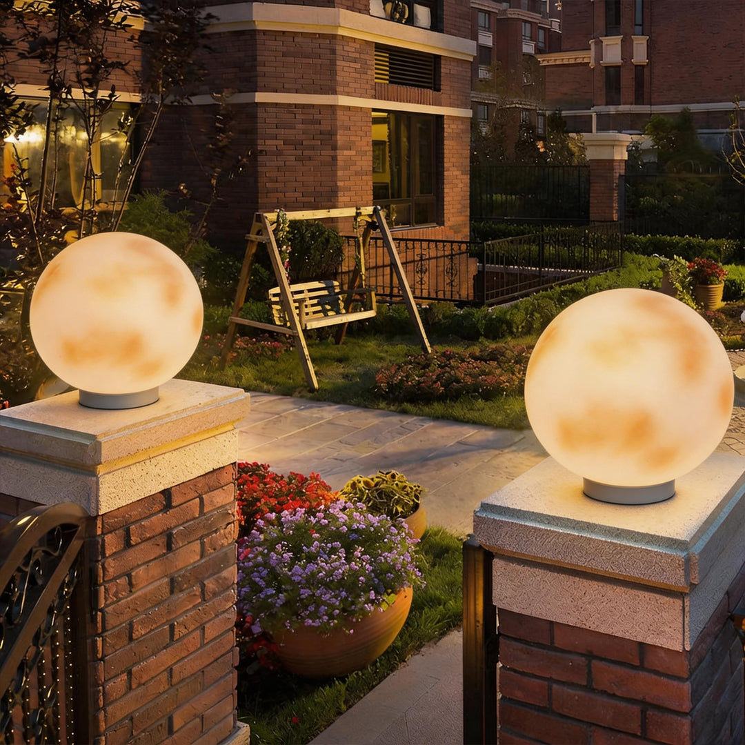 Elegant Moon-Shaped Solar Pillar Light with Dual Power Supply | Outdoor Lighting for Enchanting Ambiance 11