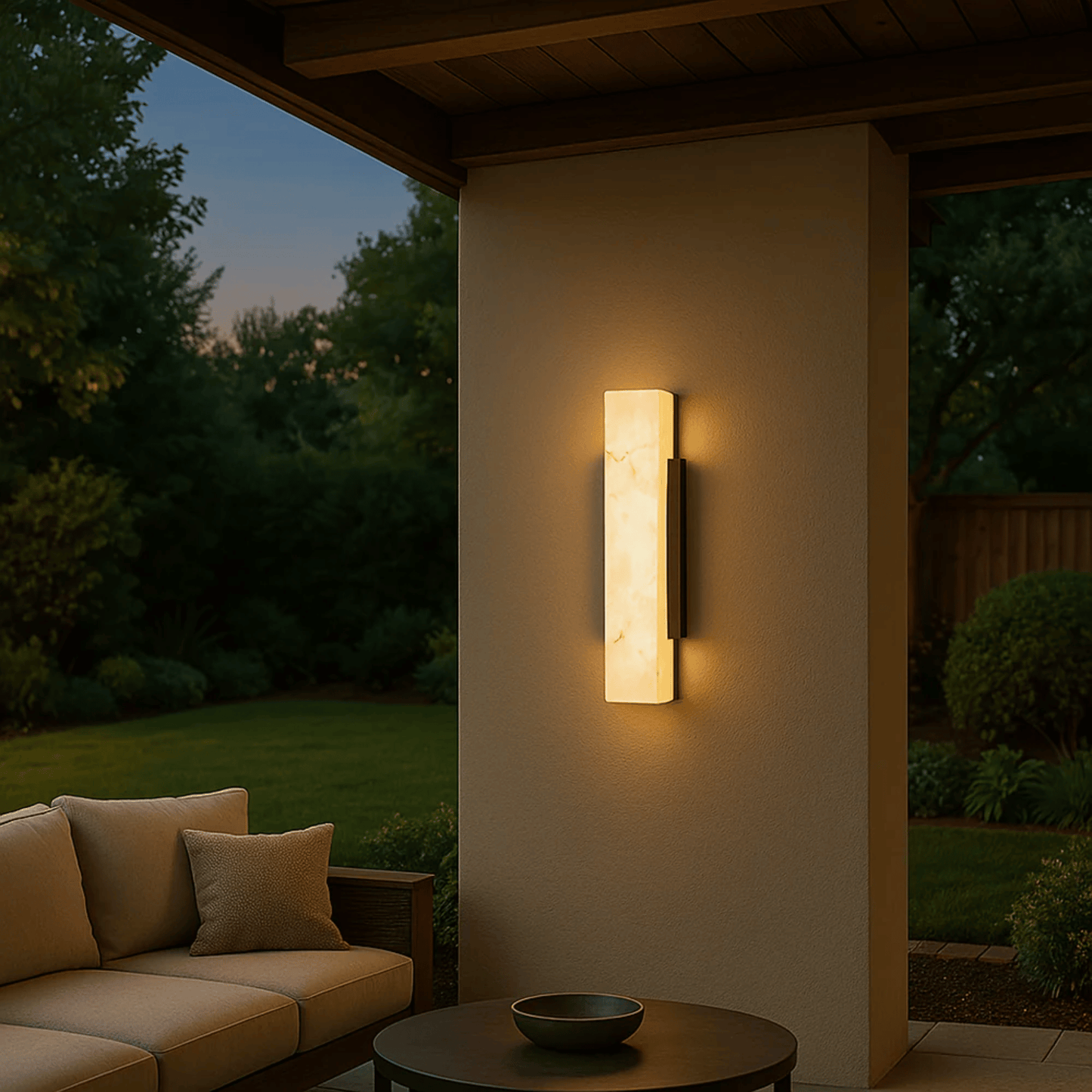 Elegant Outdoor Wall Light | Waterproof LED Sconce with Imitation Marble Finish | Timeless Ambiance for Modern Exteriors 0