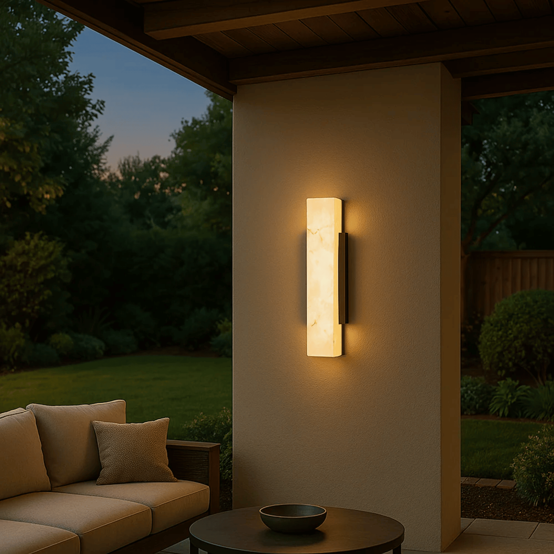 Elegant Outdoor Wall Light | Waterproof LED Sconce with Imitation Marble Finish | Timeless Ambiance for Modern Exteriors 0