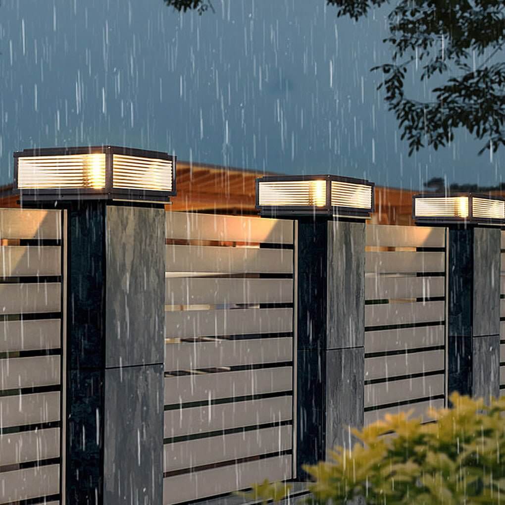 Elegant Solar Lights Outdoor | Ribbed Glass Pillar Light for Ambient Landscape Lighting 6